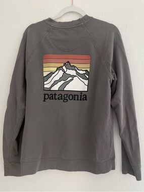 Patagonia Men's Line Logo Ridge Organic Cotton Crew Slim Fit Sweatshirt Medium